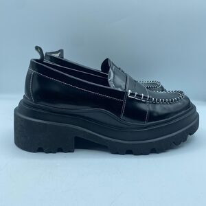 GH Bass Ella Loafer Womens 7.5/38.5 Lug Black Platform Leather Boho Casual NWOB